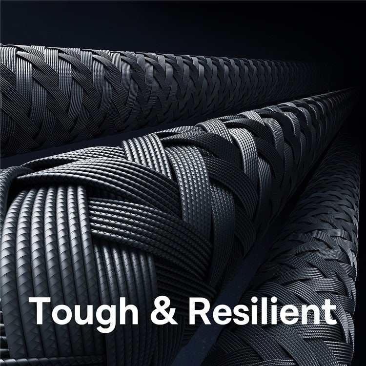 BASEUS Unbreakable Series 1m USB to Type-C 100W Fast Charging Braided Data Cable - Cluster Black