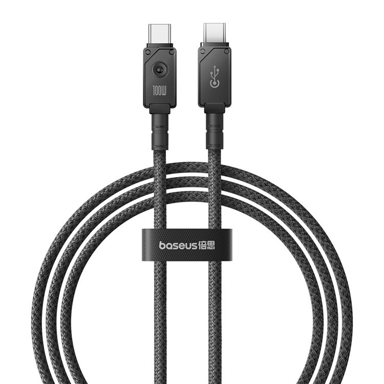 BASEUS Unbreakable Series for iPhone 15 Series 1m Type-C to Type-C 100W Fast Charging Data Cable - Cluster Black