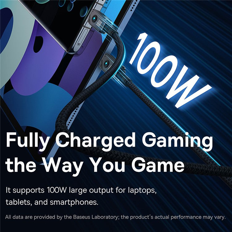 BASEUS Unbreakable Series for iPhone 15 Series 1m Type-C to Type-C 100W Fast Charging Data Cable - Cluster Black