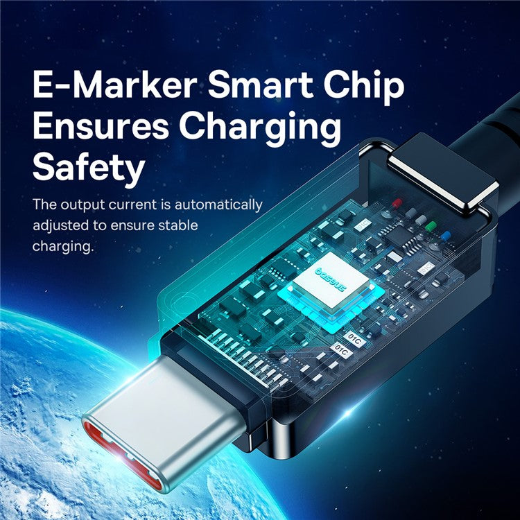 BASEUS Unbreakable Series for iPhone 15 Series 1m Type-C to Type-C 100W Fast Charging Data Cable - Cluster Black