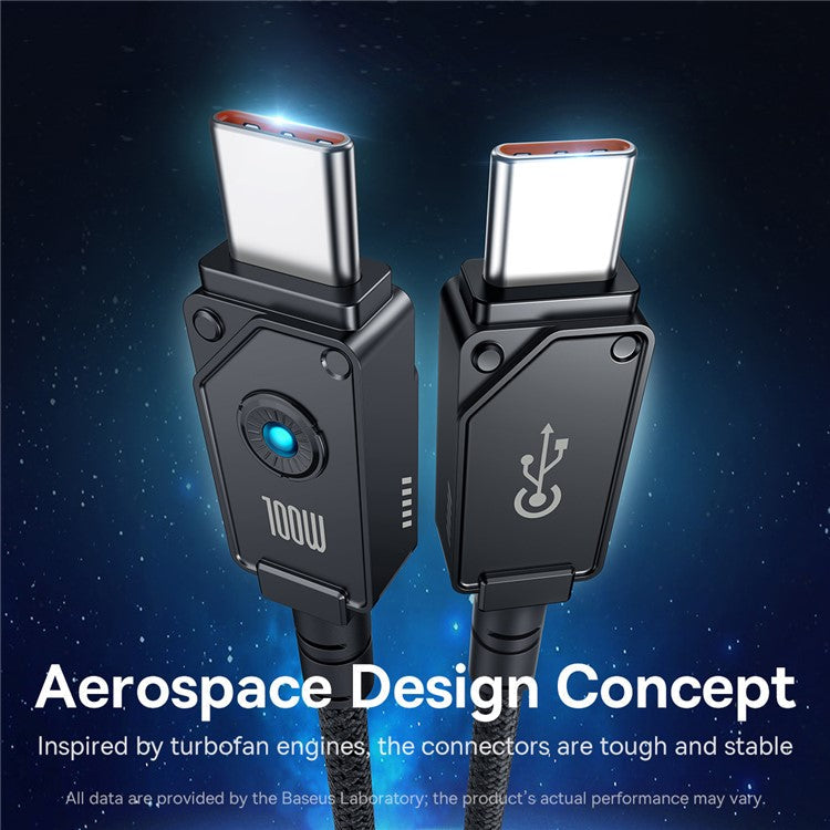 BASEUS Unbreakable Series for iPhone 15 Series 1m Type-C to Type-C 100W Fast Charging Data Cable - Cluster Black