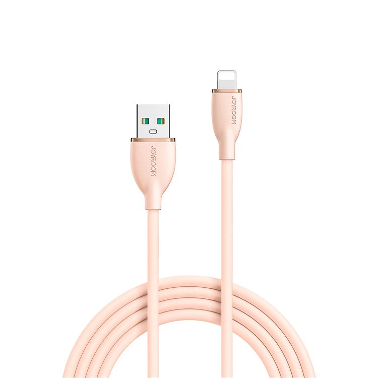 JOYROOM SA29-AL3 Colorful Series 1.2m 3A Fast Charging USB-A to Lightning Cable Liquid Silicone Data Cord - Pink