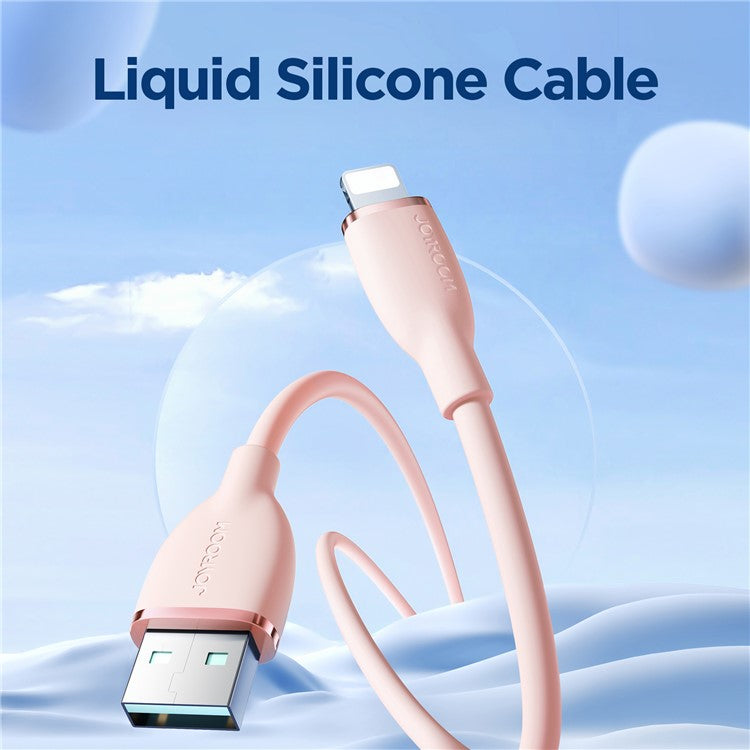 JOYROOM SA29-AL3 Colorful Series 1.2m 3A Fast Charging USB-A to Lightning Cable Liquid Silicone Data Cord - Pink