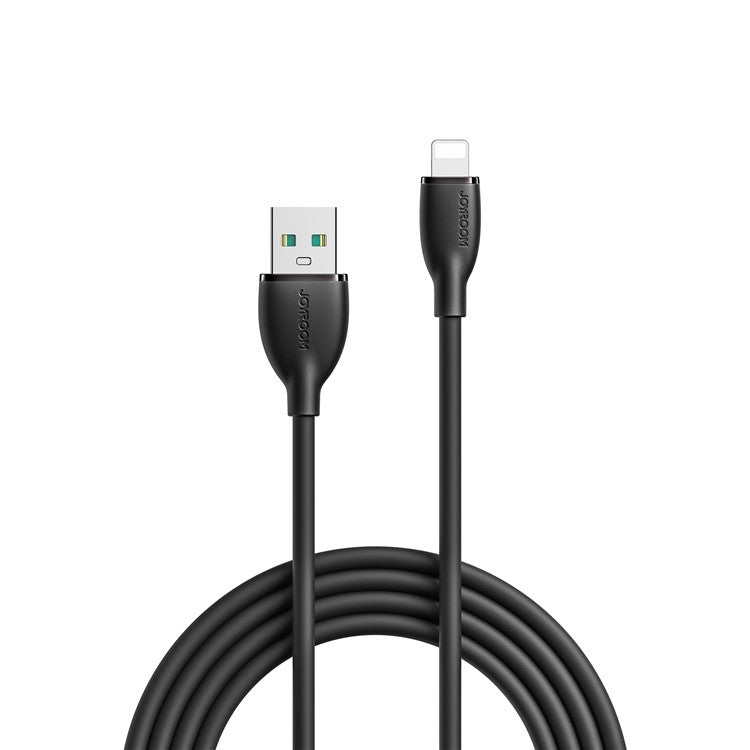 JOYROOM SA29-AL3 Colorful Series 1.2m 3A Fast Charging USB-A to Lightning Cable Liquid Silicone Data Cord - Black