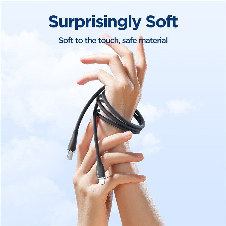 JOYROOM SA29-AL3 Colorful Series 1.2m 3A Fast Charging USB-A to Lightning Cable Liquid Silicone Data Cord - Black