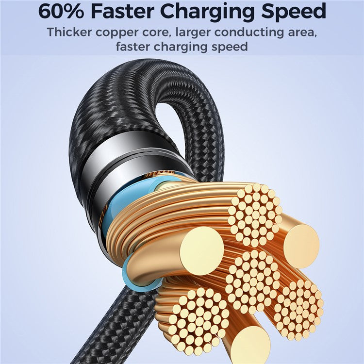 JOYROOM SA31-AL3 Pioneer Series 1.2m 3A Fast Charging Cord Nylon Braided USB-A to Lightning Data Cable