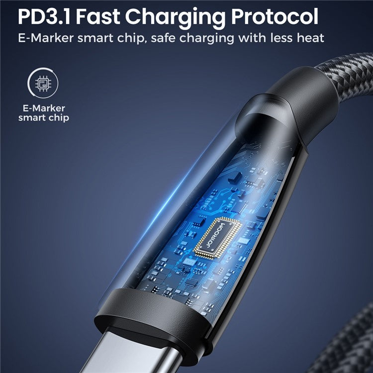 JOYROOM SA31-CC5 Pioneer Series for iPhone 16-15 Series 1.2m 240W Super Fast Charging Cable Nylon Braided Type-C to Type-C Data Cable