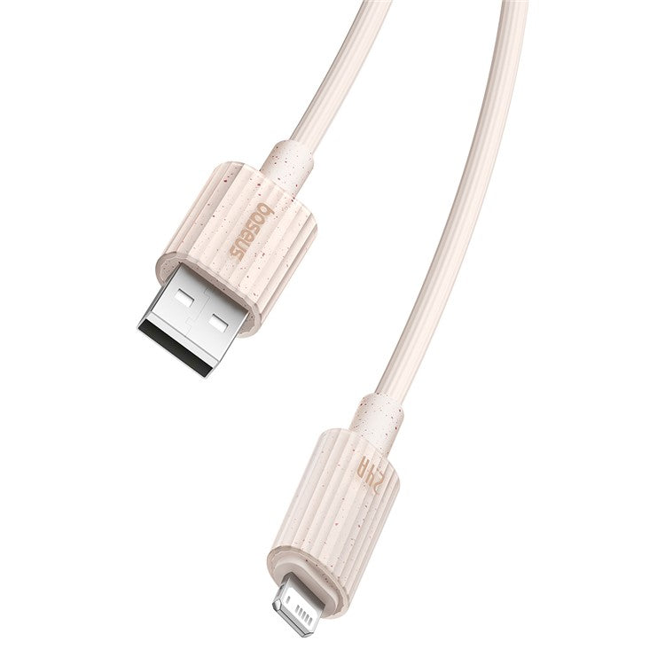 BASEUS Habitat Series 2m USB to iP Biodegradable Fast Charging Cord 2.4A Phone Data Cable - Pink