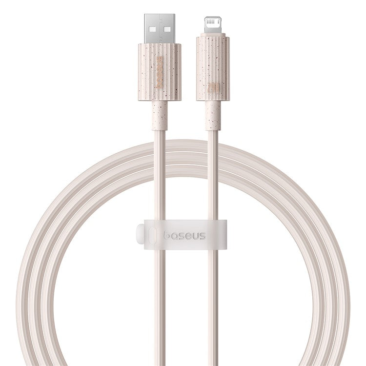 BASEUS Habitat Series 2m USB to iP Biodegradable Fast Charging Cord 2.4A Phone Data Cable - Pink