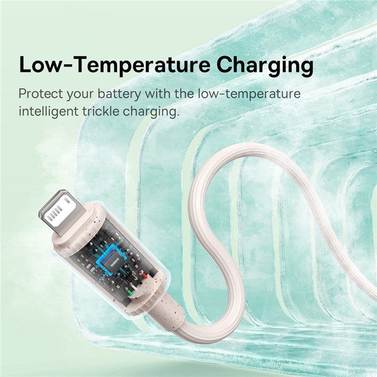 BASEUS Habitat Series 2m USB to iP Biodegradable Fast Charging Cord 2.4A Phone Data Cable - Pink