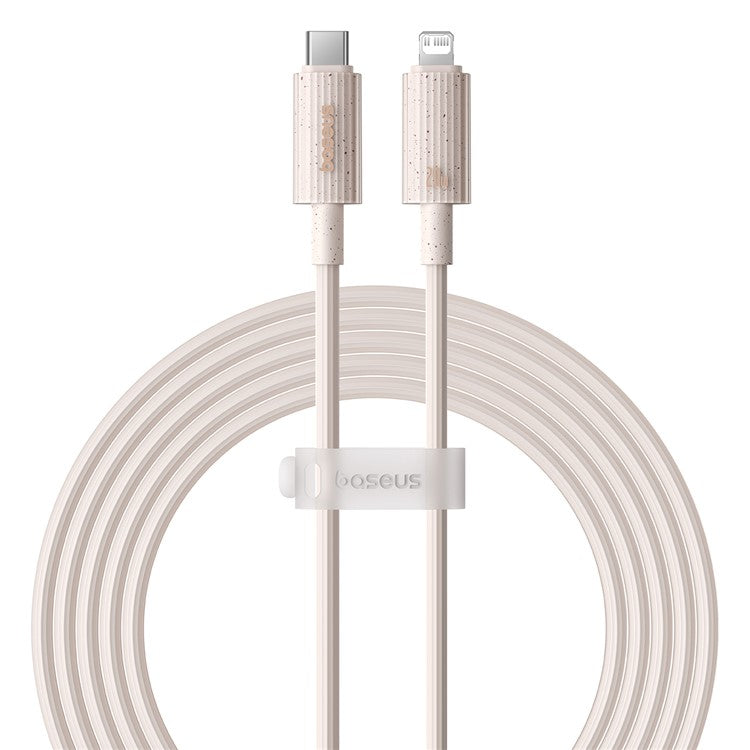 BASEUS Habitat Series 2m Type-C to iP Fast Charging Cable PD 20W Biodegradable Phone Data Cable - Pink