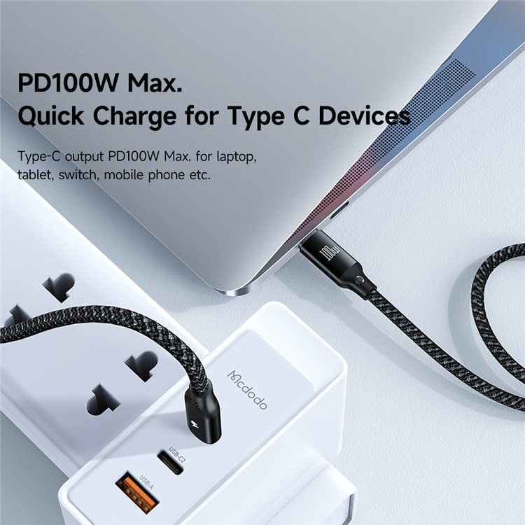 MCDODO CA-4940 Beta Series for iPhone 15 Series 1.2m USB-C to Type-C + iP + Wireless Charger for Apple Watch 3 in 1 Charging Cable, Black