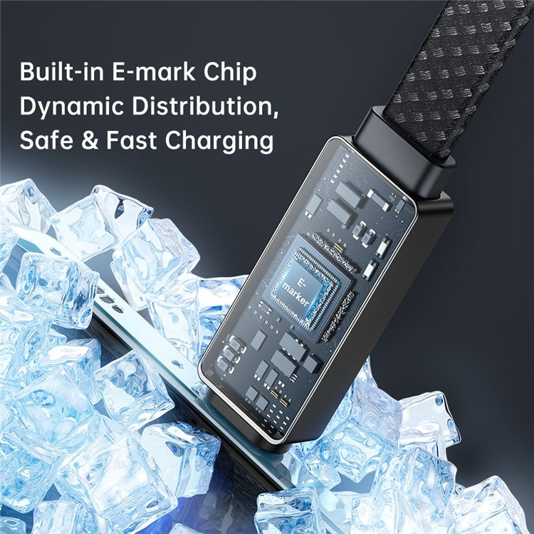 MCDODO CA-4470 Rhythm Series for iPhone 15 Series 1.2m PD 100W Type-C to Type-C Data Cable with 9-level Light Display, Black