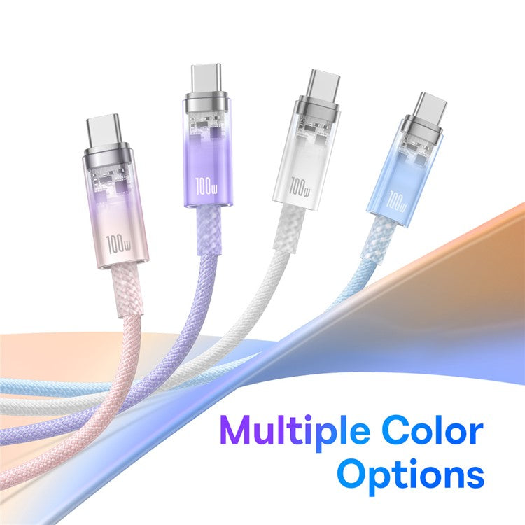 BASEUS Explorer Series for iPhone 15 Series 100W PD Fast Charging Cable with Smart Temperature Control Type-C to Type-C Data Cable, 1m - Blue