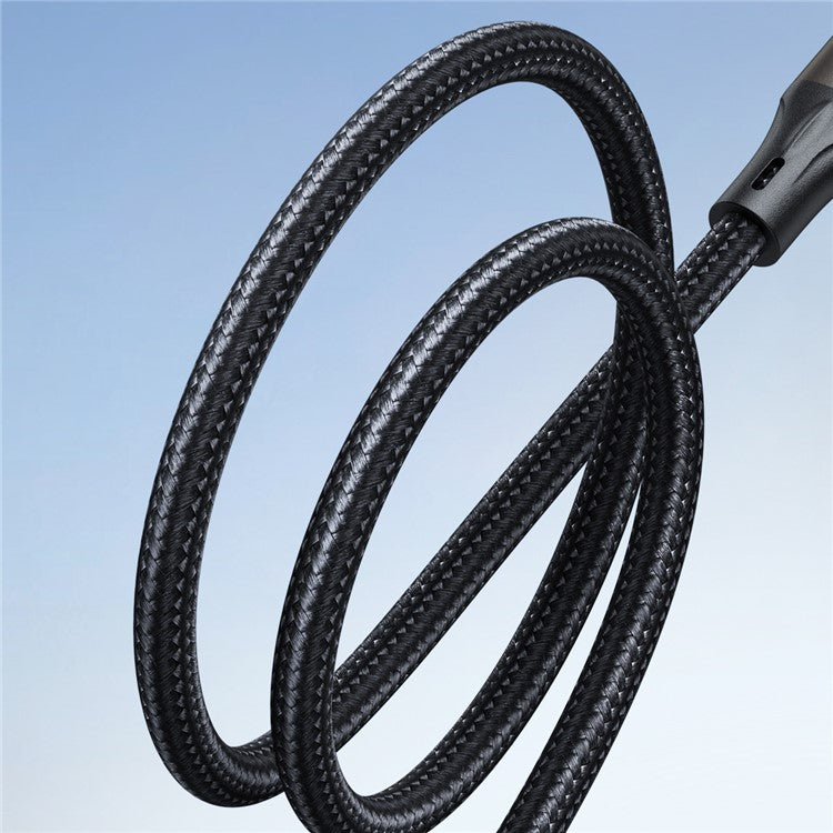 JOYROOM SA25-AL3 1.2m Light-Speed Series USB-A to Lightning Data Cable 3A Fast Charging Nylon Braided Cord - Black