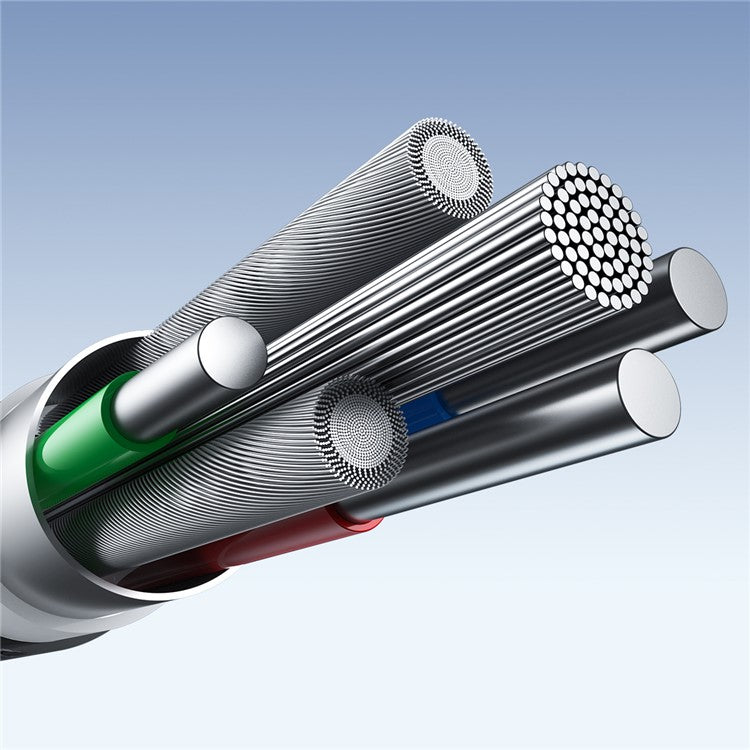 JOYROOM SA25-AL3 1.2m Light-Speed Series USB-A to Lightning Data Cable 3A Fast Charging Nylon Braided Cord - Black