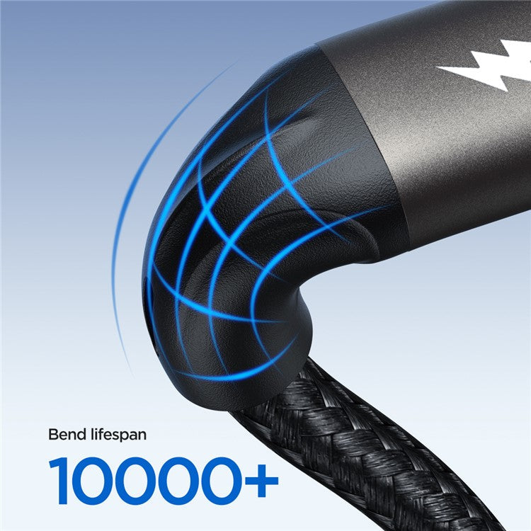 JOYROOM SA25-AM3 1.2m Light-Speed Series 3A USB-A to Micro Fast Charging Data Cable Nylon Braided Cord - Black