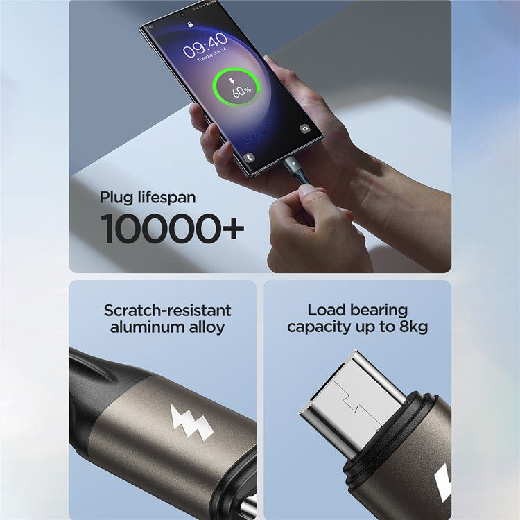 JOYROOM SA25-AM3 1.2m Light-Speed Series 3A USB-A to Micro Fast Charging Data Cable Nylon Braided Cord - Black