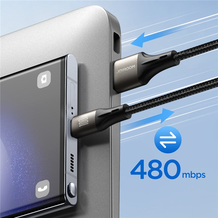 JOYROOM SA25-CL3 1.2m Light-Speed Series for iPhone 15 Series PD 30W Fast Charging Type-C to Lighting Data Cable - Black