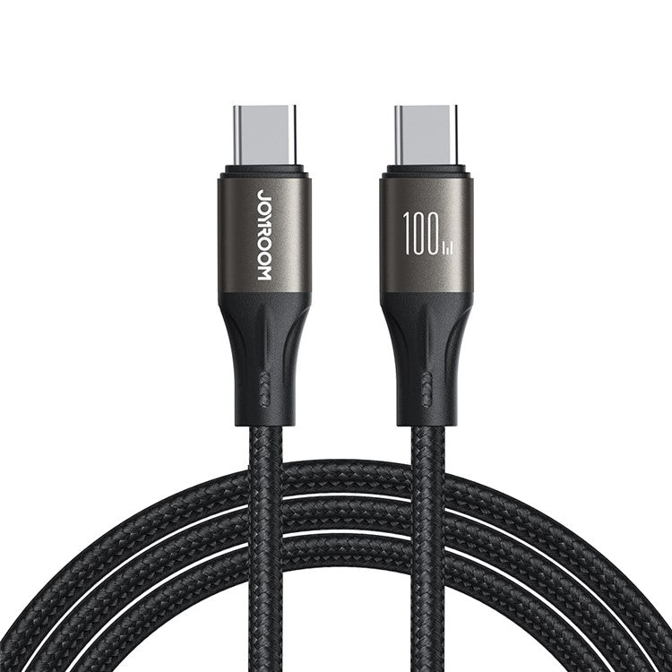 JOYROOM SA25-CC5 1.2m Light-Speed Series for iPhone 16-15 Series PD 100W Fast Charging Type-C to Type-C Data Cable - Black