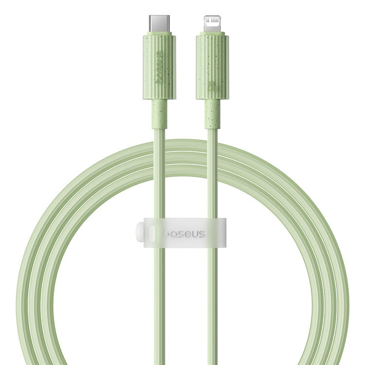 BASEUS Habitat Series 1m Type-C to iP Charging Cable Biodegradable 2.4A 20W PD Fast Charging Data Cable for iPhone / iPad - Green