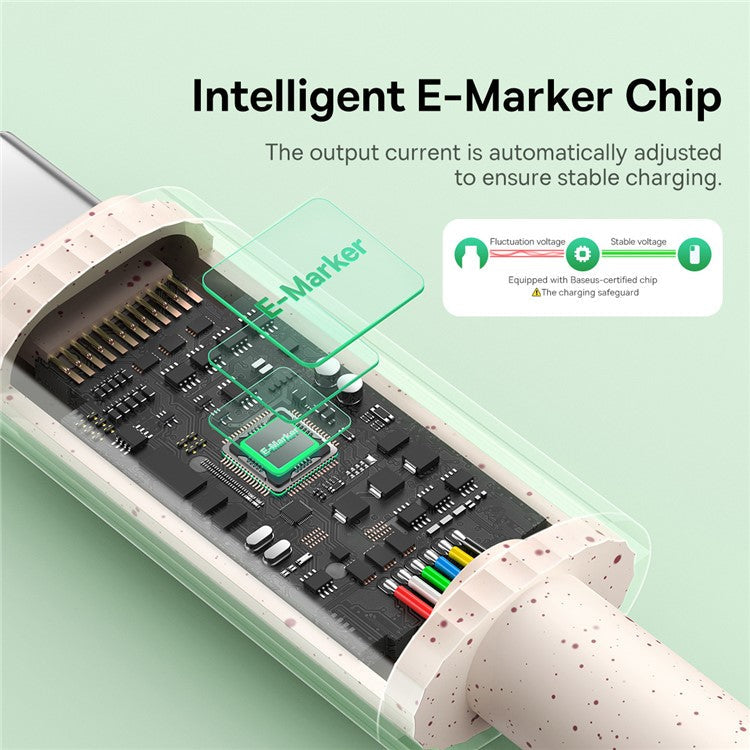 BASEUS 2m Habitat Series for iPhone 15 Series Type-C to Type-C 100W Fast Charging Biodegradable Data Cable - Pink