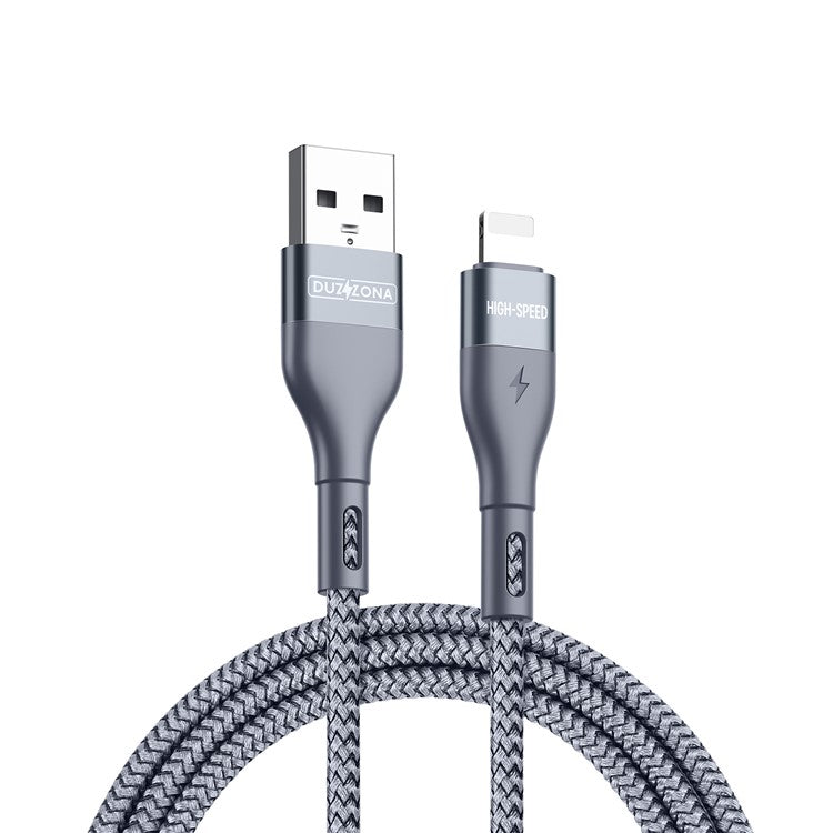 DUZZONA A7 1m USB-A to Lightning Data Cable 2.4A Phone Charging Nylon Braided Cord