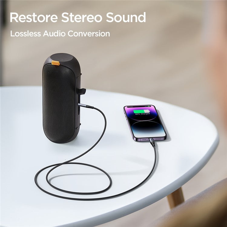 JOYROOM SY-A06 AUX Audio Cable 1.2m Lightning to 3.5mm Stereo Audio Cord for iPhone / iPad