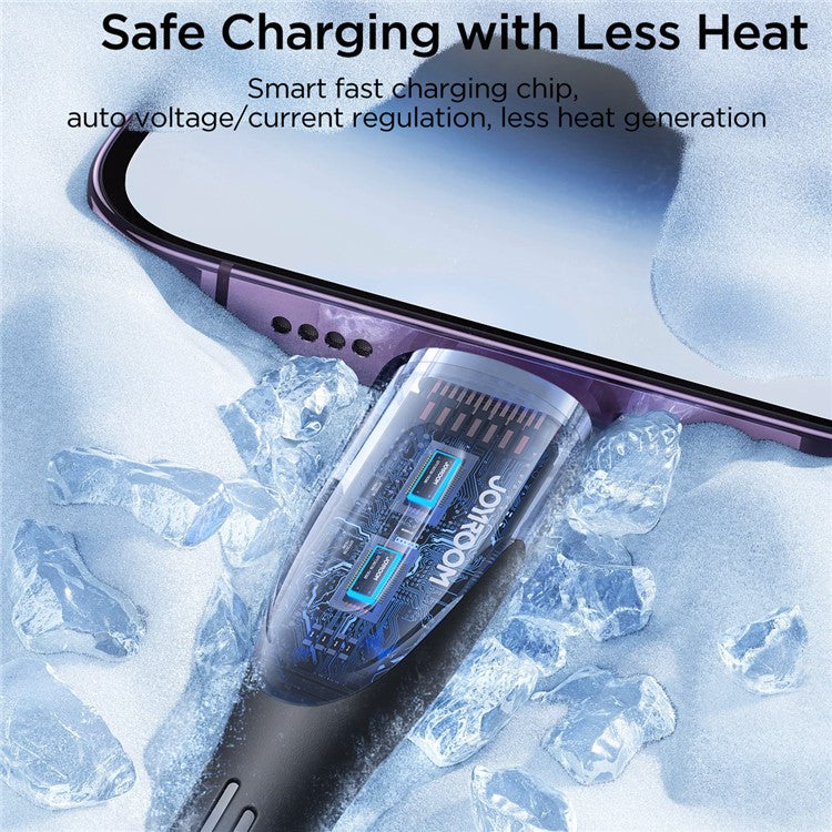 JOYROOM SA27-AL3 Star-Light Series 1.2m USB-A to Lightning Cable 3A Fast Charging Nylon Braided Data Cord - Black