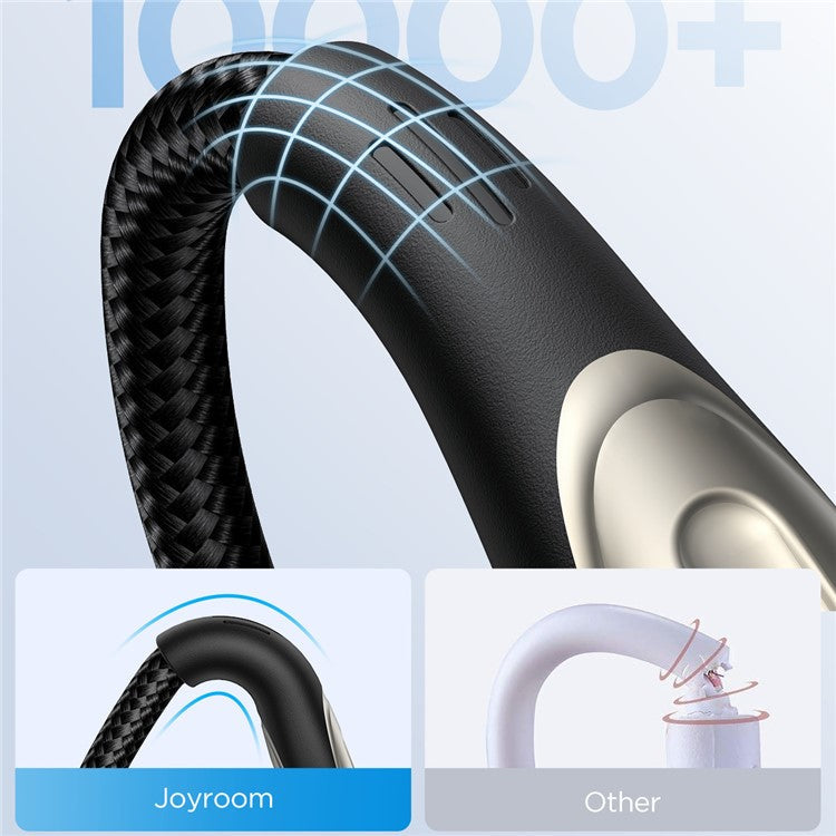 JOYROOM SA27-AL3 Star-Light Series 1.2m USB-A to Lightning Cable 3A Fast Charging Nylon Braided Data Cord - Black