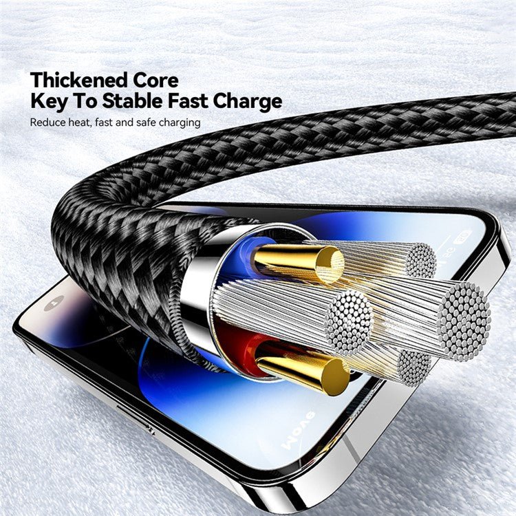 ESSAGER 1m 7A Super Charge Data Cable USB-A to Type-C Charging Cable with Digital Display