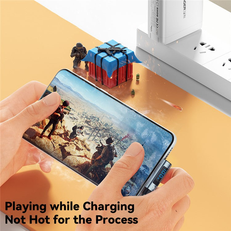 ESSAGER 2m Elbow 7A 100W Digital Display Data Cable High Power USB-A to Type-C Charging Cable