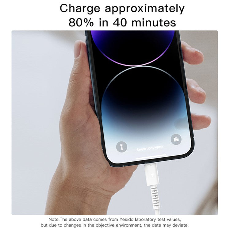 YESIDO CA120L PVC USB Charging Cable USB to Lightning Data Cable for iPhone, iPad