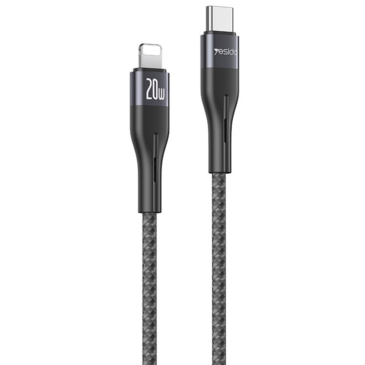 YESIDO CA155 PD 20W Charging Cable USB-C to Lightning Braided Data Cable for iPhone, iPad