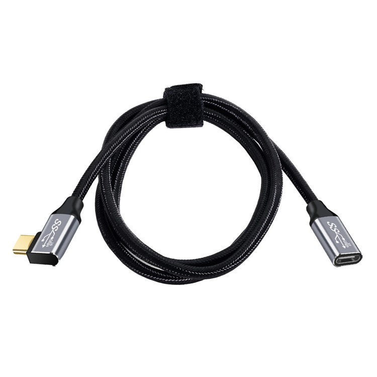 UC-058-RI-2.0M 2m 90 Degree Right Angled USB-C USB 3.1 Male to Female Cable Alloy Connector Extension Cable