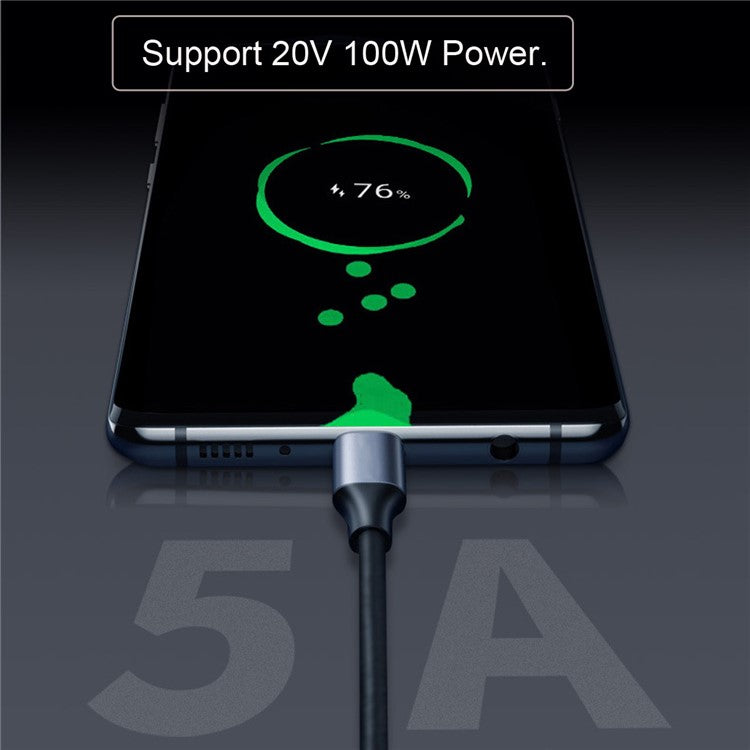 UC-058-RI-3.0M 3m 90 Degree Right Angled USB-C Male to Female Cable Alloy Connector Extension Cord