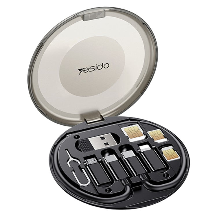 YESIDO CA118 Multi-Function 60W Charging Data Cable 6-in-1 Adapter Cable Set with Storage Box