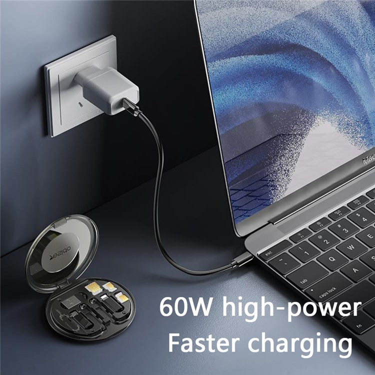 YESIDO CA118 Multi-Function 60W Charging Data Cable 6-in-1 Adapter Cable Set with Storage Box