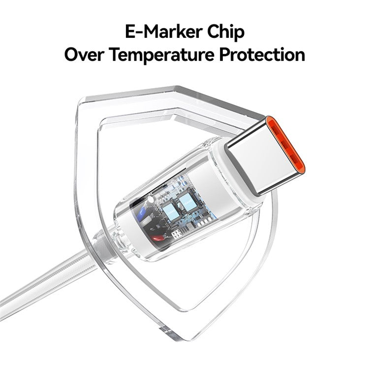 USAMS Cloud Series US-SJ660 1.2m Type-C to Type-C PD 100W Fast Charging Cable with Indicator Light - Black