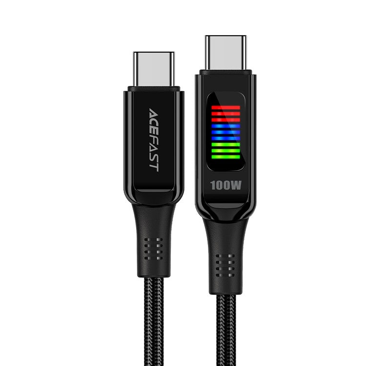 ACEFAST C7-03 1.2m 100W 5A USB-C to USB-C Fast Charging Cable Light Display Braided Data Cord