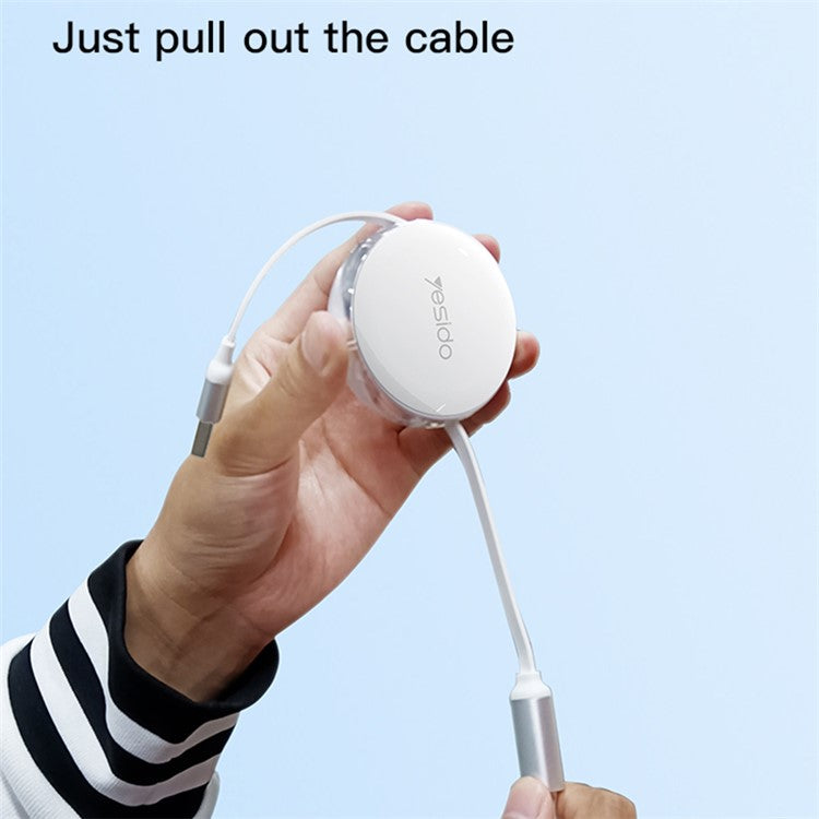 YESIDO CA11 7 3 in 1 Telescopic Data Cable Portable Retractable Charging Cable for Cell Phones, Tablets