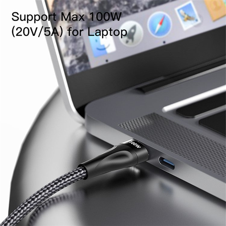YESIDO CA87 PD Fast Charging Cable 100W+20W 2-in-1 Type-C to iP+Type-C Data Cable with LED Indicator