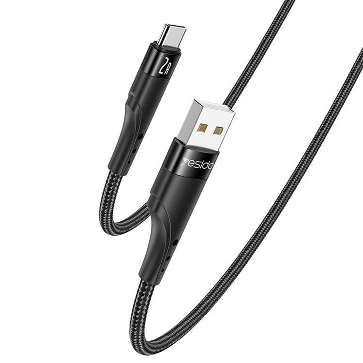 YESIDO CA109 3m Nylon Braided Data Cable 2A USB to Type-C Charging Cable