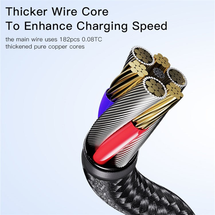 YESIDO CA109 3m Nylon Braided Data Cable 2A USB to Type-C Charging Cable