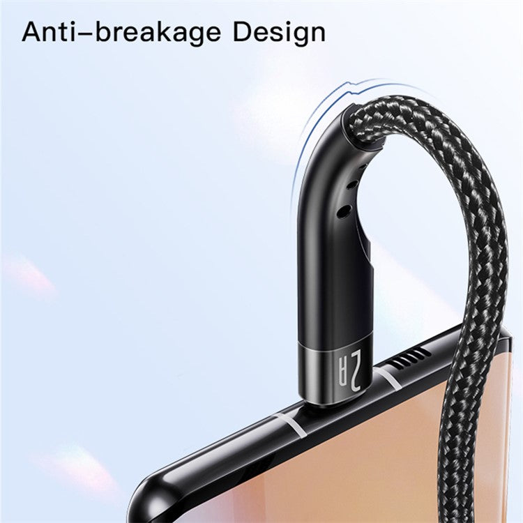 YESIDO CA109 3m Nylon Braided Data Cable 2A USB to Type-C Charging Cable