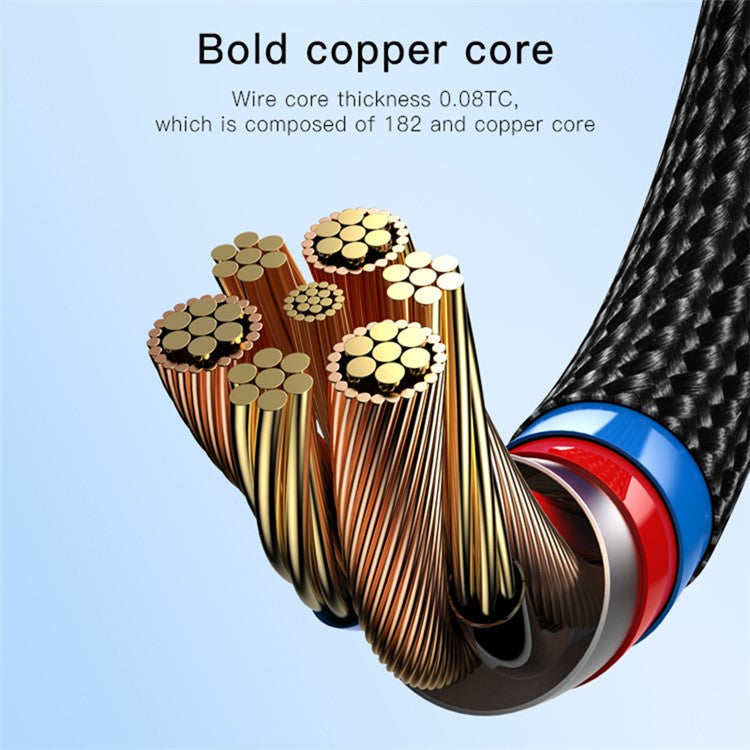 YESIDO CA115 3m PD 27W Braided Data Cable Type-C to Lightning Charging Cable