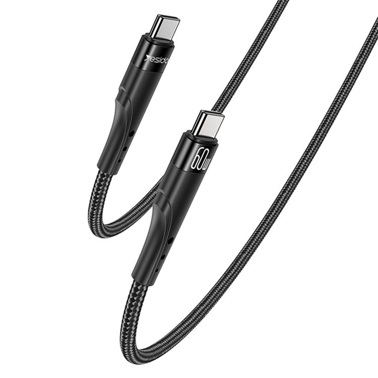 YESIDO CA116 3m Braided Data Cable PD 60W Type-C to Type-C Fast Charging Cable