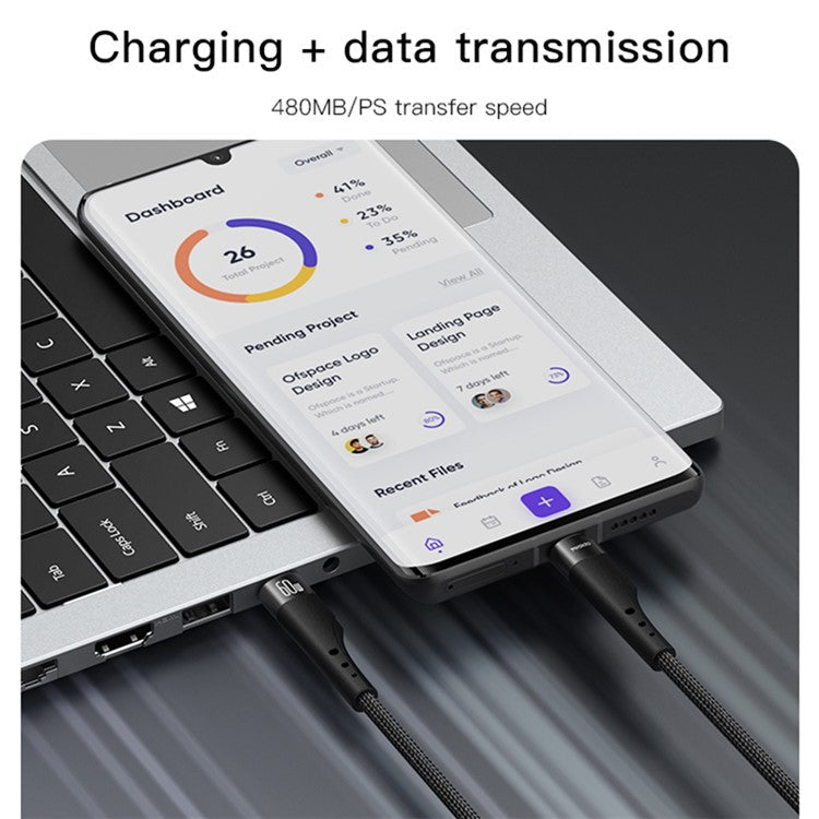 YESIDO CA116 3m Braided Data Cable PD 60W Type-C to Type-C Fast Charging Cable