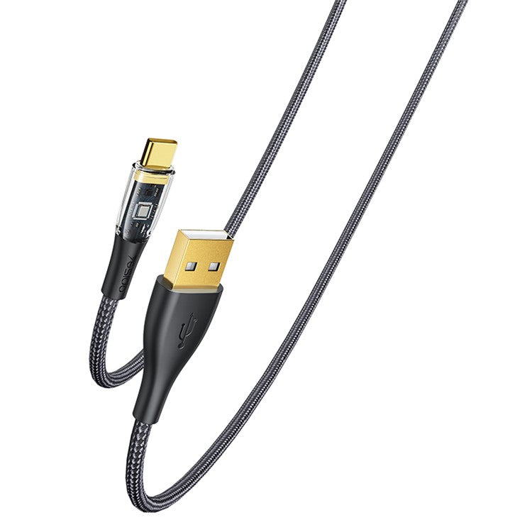YESIDO CA104 2.4A iP Charging Cable Gold Plated Visible Nylon Braid Data Cable