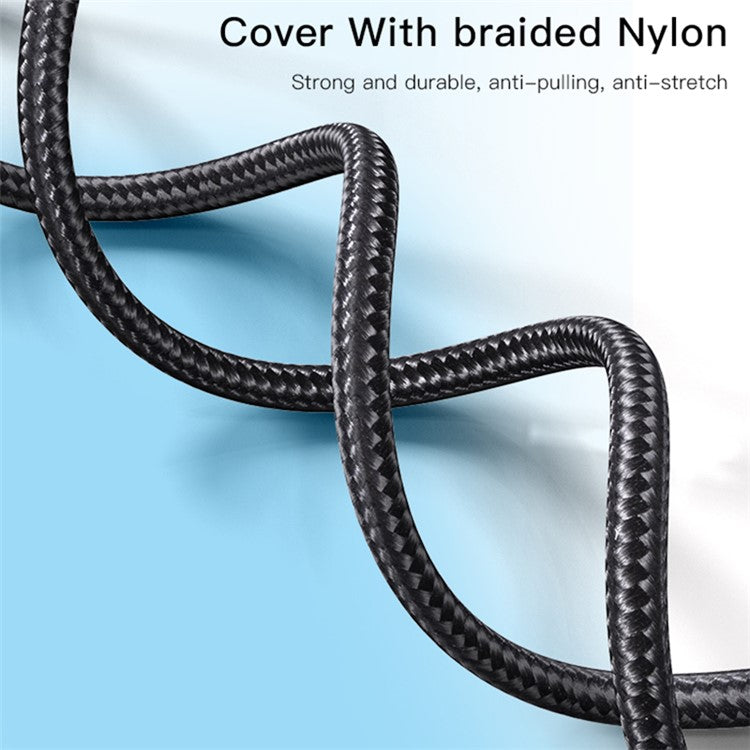 YESIDO CA104 2.4A iP Charging Cable Gold Plated Visible Nylon Braid Data Cable